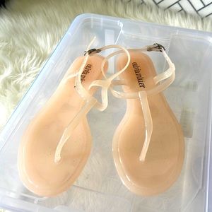 Nude jelly thong sandal